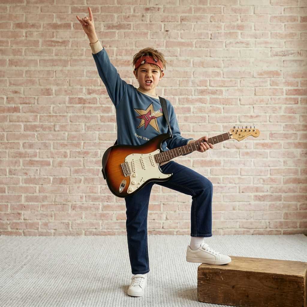 Sweatshirt mit Gitarre von Maxomorra
