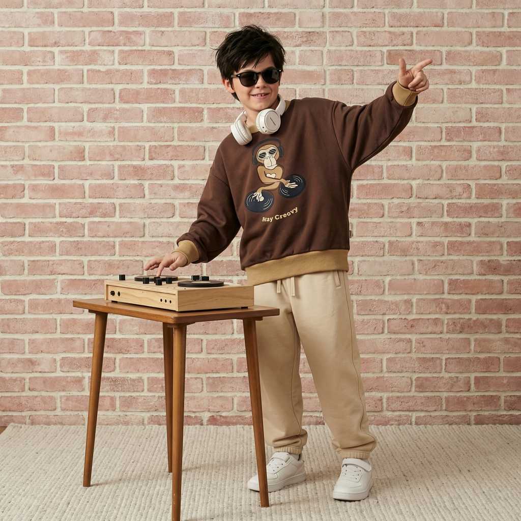 Sweatshirt mit Affe von Maxomorra (bis Grösse 146/152)