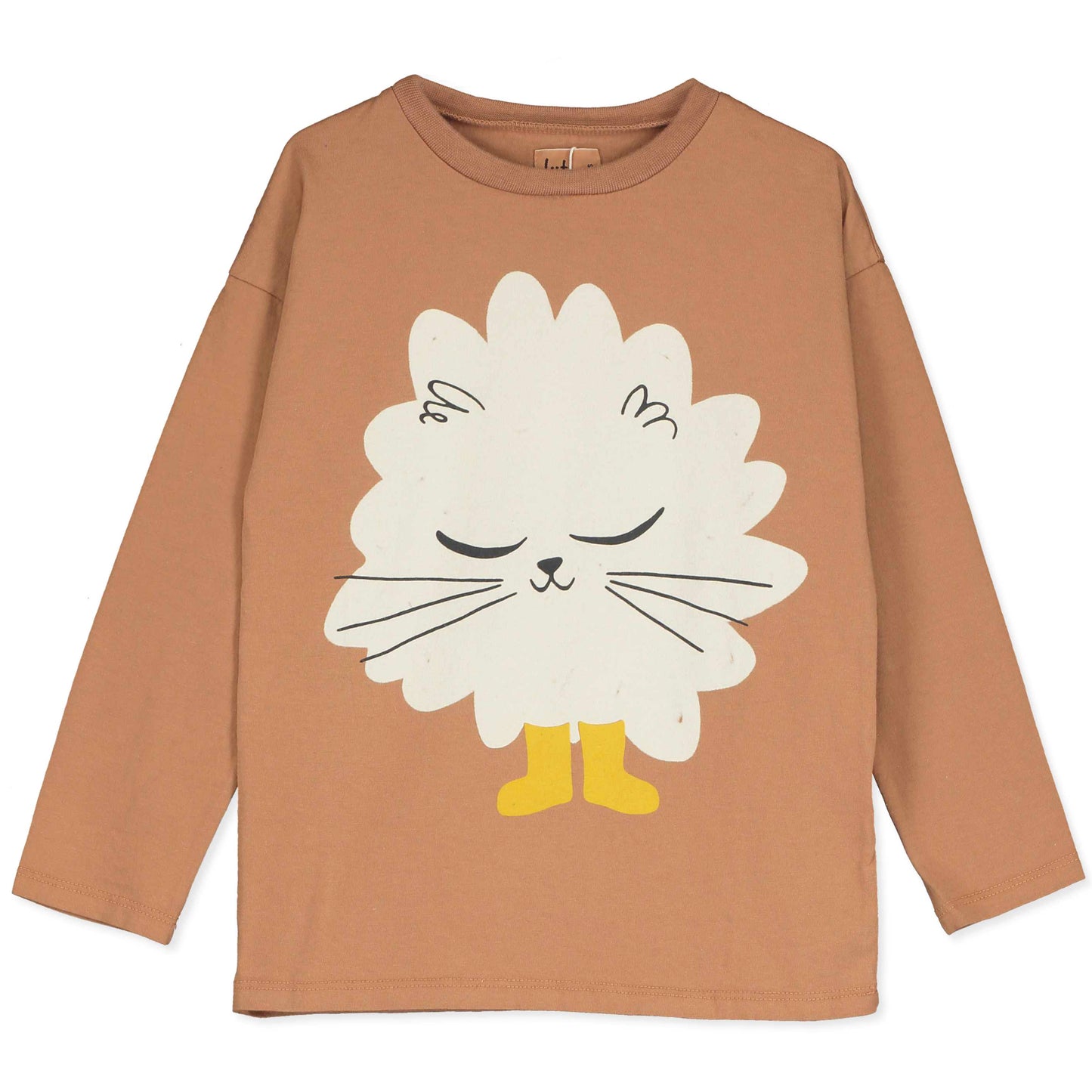 Langarm-Shirt mit Kätzchen auf Braun