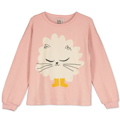 Langarm-Shirt mit Kätzchen auf Rosa
