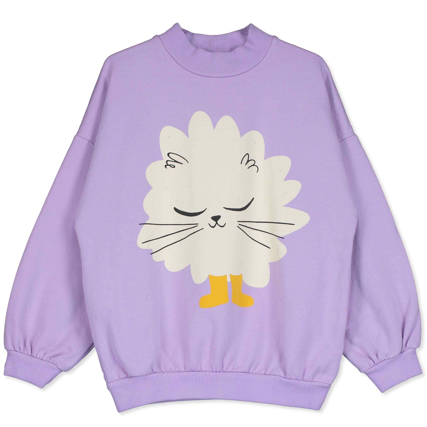 Sweatshirt mit Kätzchen auf Malve