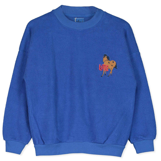 Sweatshirt Blau mit Pferd von Lötiekids