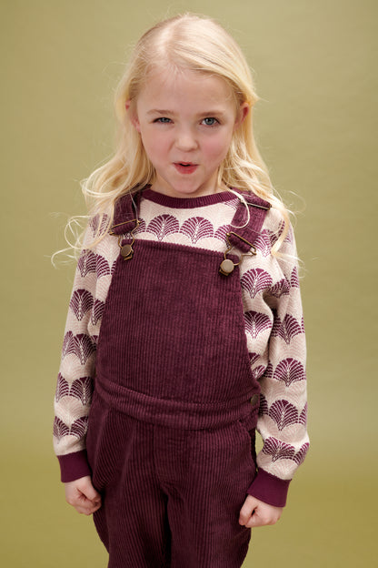 SALE: Pulli gestrickt mit Federmuster in Grape Wine/Rose Dust von Lily Balou