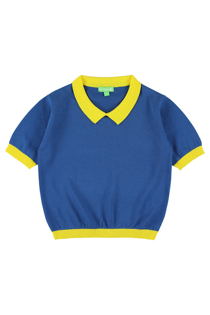 Strick-Shirt mit Kragen in Meerblau von Lily Balou