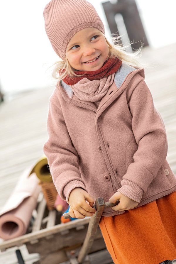 Wollwalk Winterjacke in Rosé von Disana