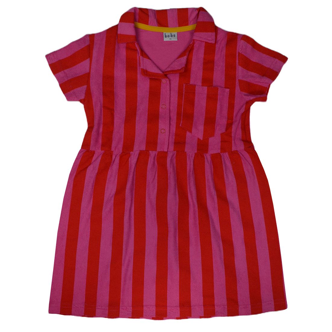 Frottée-Sommerkleid gestreift Rot/Rosa von Baba
