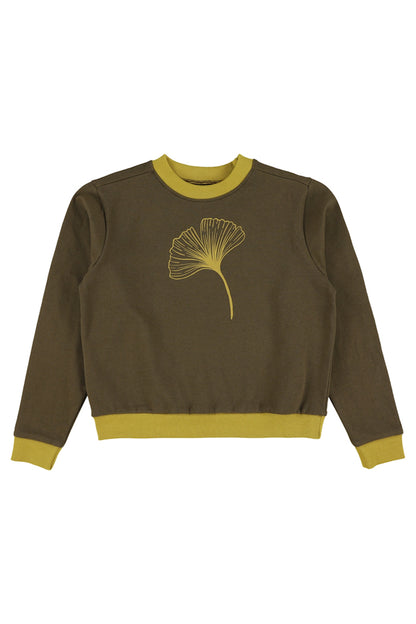 SALE: Pulli Braun mit Ginkgoblatt von Lily Balou