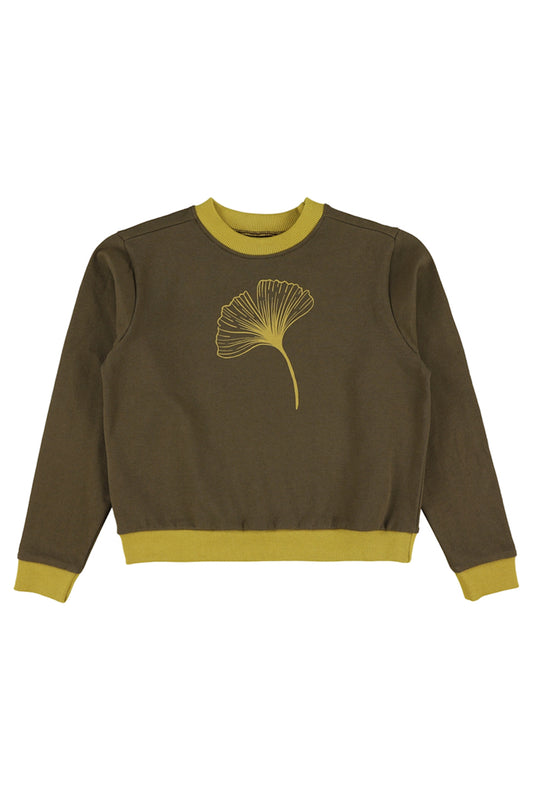 SALE: Pulli Braun mit Ginkgoblatt von Lily Balou