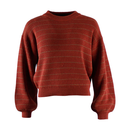 SALE: Strickpullover in Rot mit braunen Streifen von Chills&Fever (ehemals Froy&Dind)