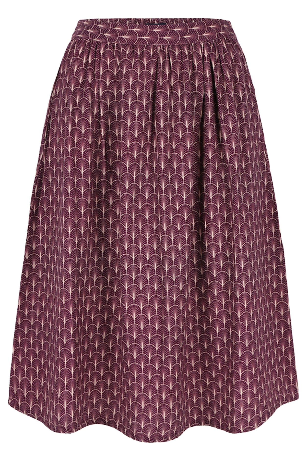 SALE:Jupe mit Federmuster in Grape Wine von Lily Balou