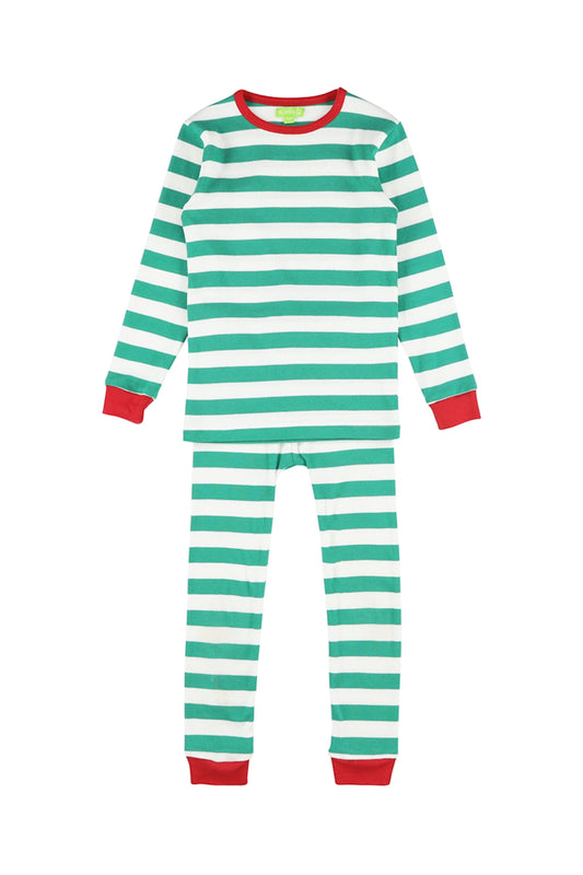 SALE: Pyjama gestreift Grün/Weiss von Lily Balou