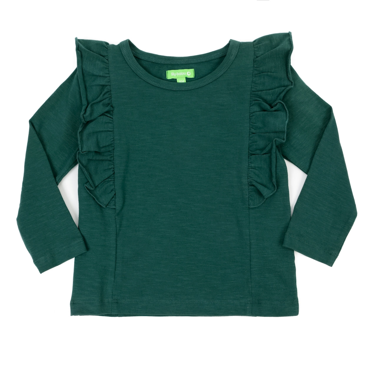 SALE: Langarm-Shirt mir Rüsche in Dunkelgrün von Lily Balou