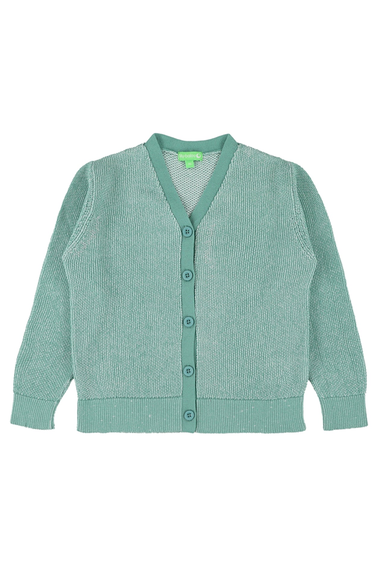 Cardigan in Smaragdgrün/Weiss gestrickt von Lily Balou