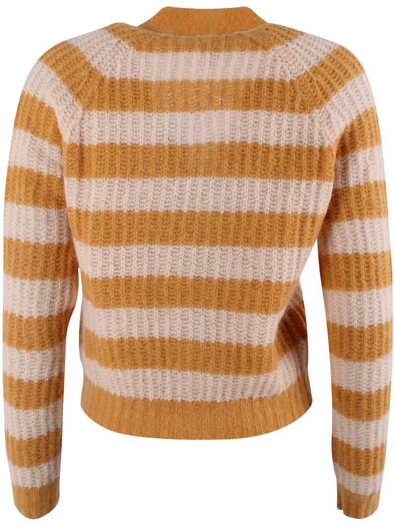 Woll-Cardigan in Nougat/Honig gestreift von Danefae