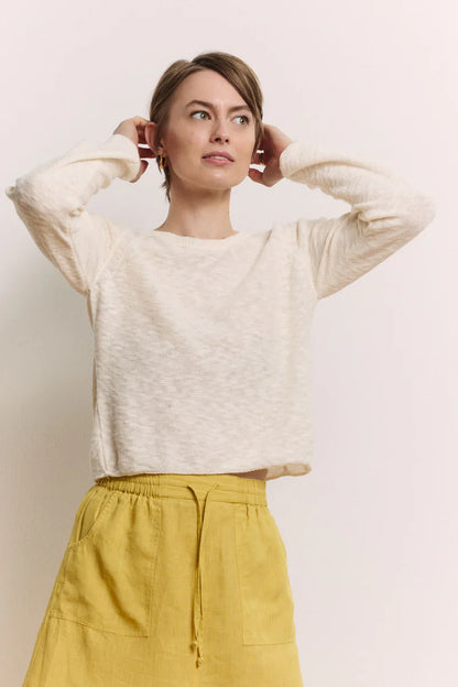 Gestrickter Pullover in weiss von Tranquillo