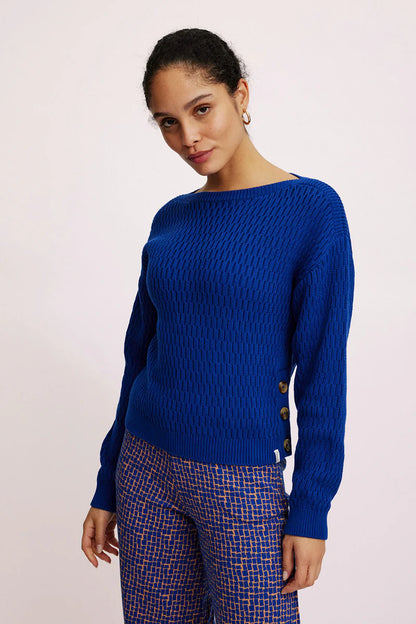 Jacquard-Pullover in Tintenblau von Tranquillo