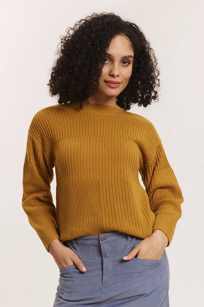 Strickpullover in Camel von Tranquillo