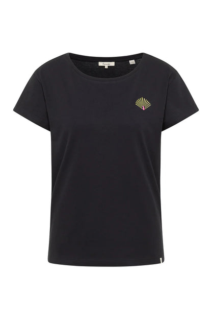 T-shirt in schwarz mit Stickerei von Tranquillo