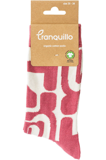 Socken abstrakt offwhite/rose wine