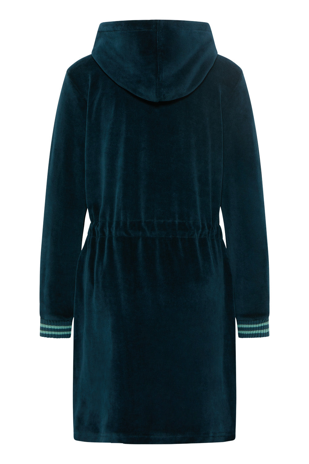 SALE: Velours-Kleid in Dunkelblau mit Kapuze von Tranquillo