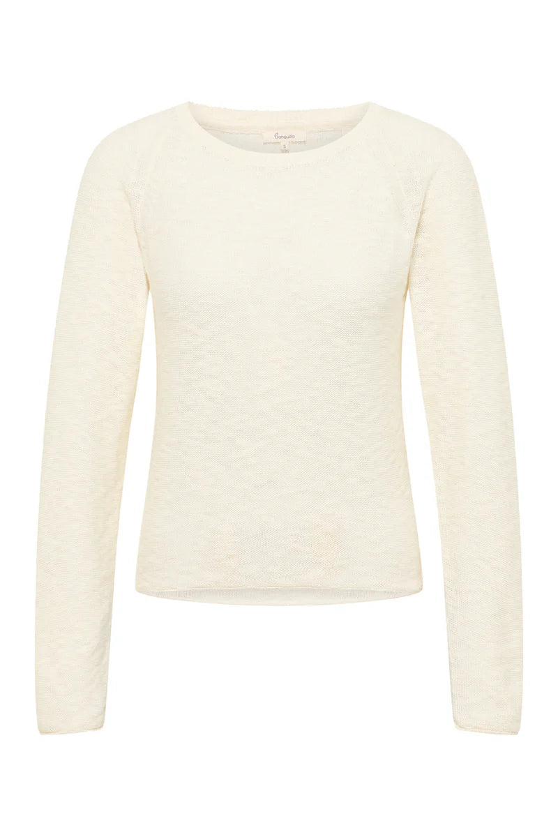 Gestrickter Pullover in weiss von Tranquillo