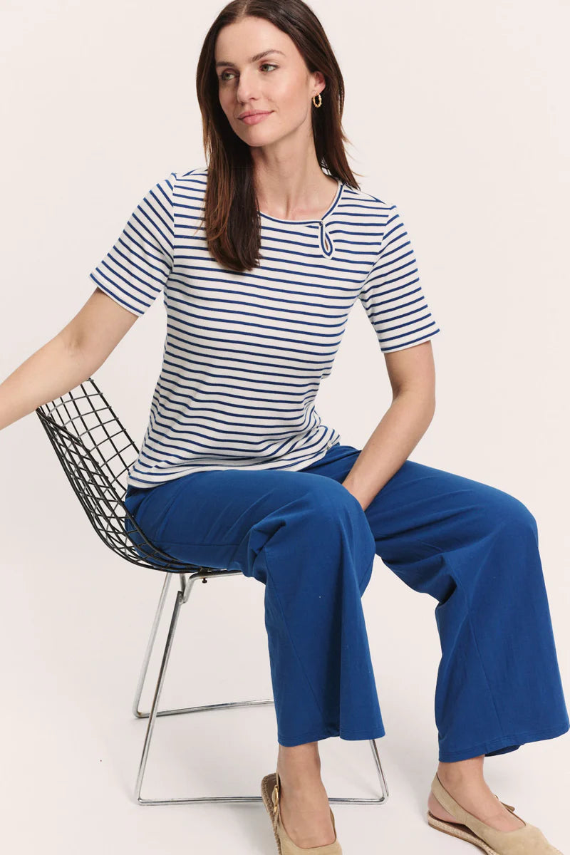 T-shirt gestreift weiss/navy von Tranquillo