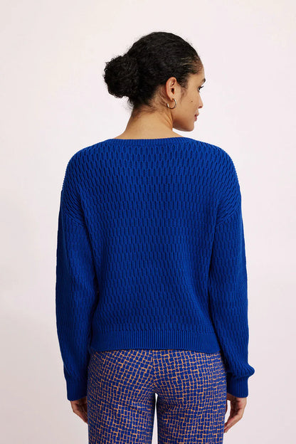 Jacquard-Pullover in Tintenblau von Tranquillo