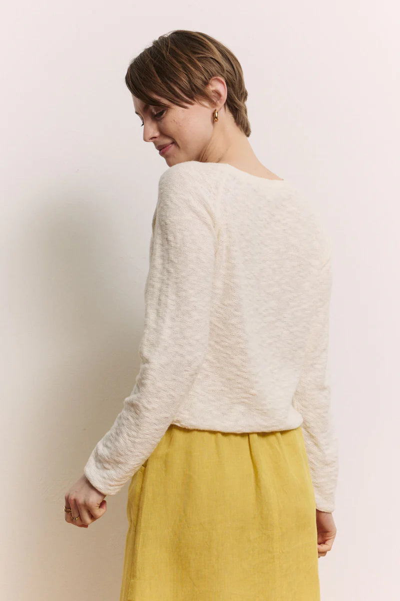 Gestrickter Pullover in weiss von Tranquillo