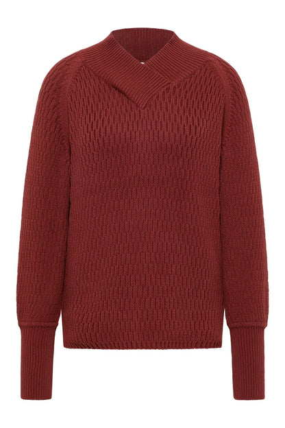 Jacquard-Pullover in Fired Brick von Tranquillo