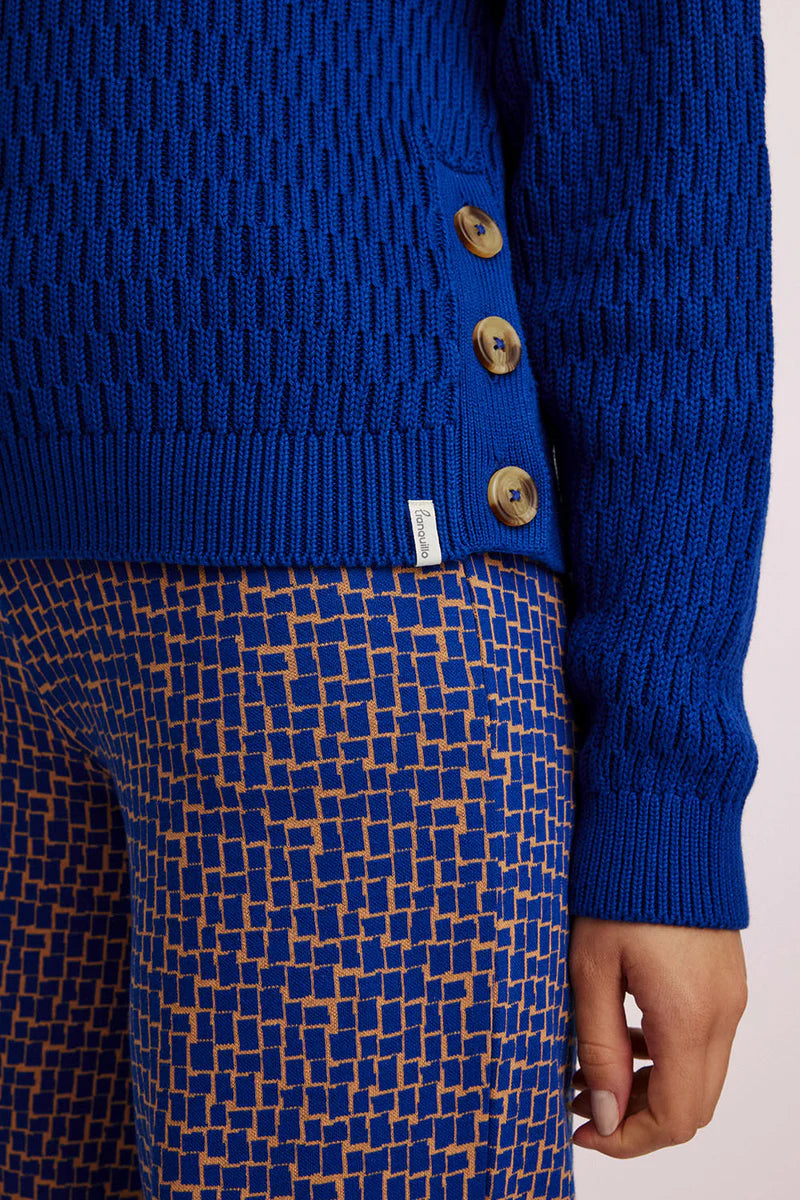 Jacquard-Pullover in Tintenblau von Tranquillo