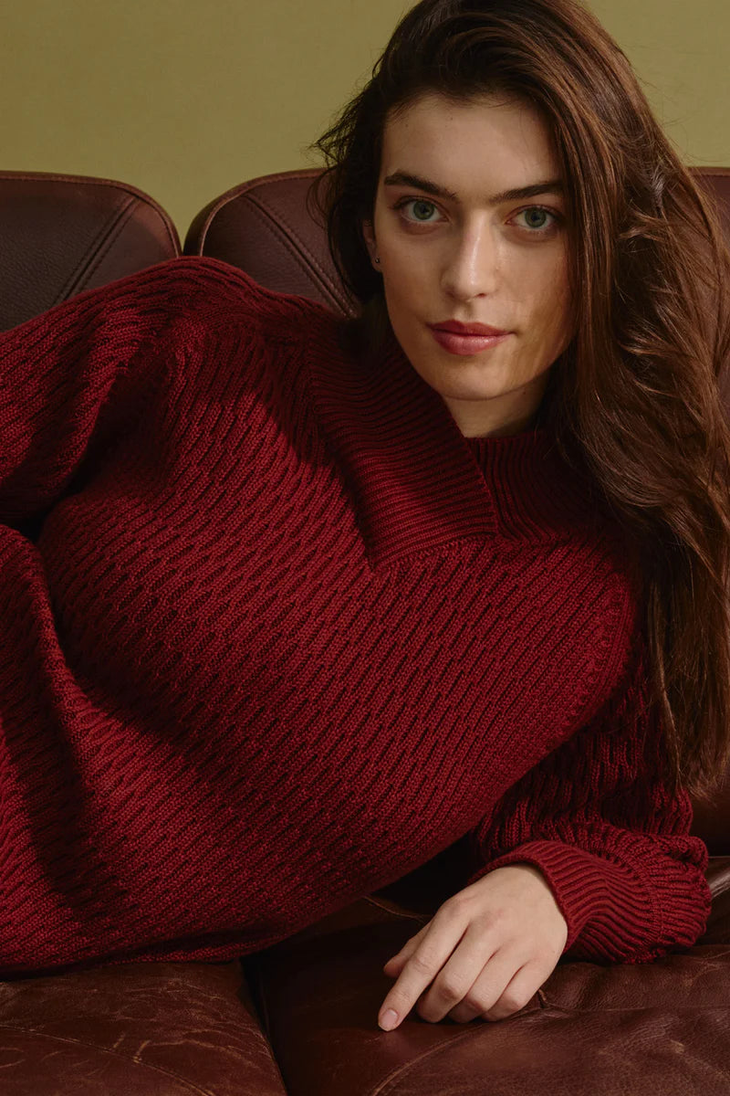 Jacquard-Pullover in Fired Brick von Tranquillo