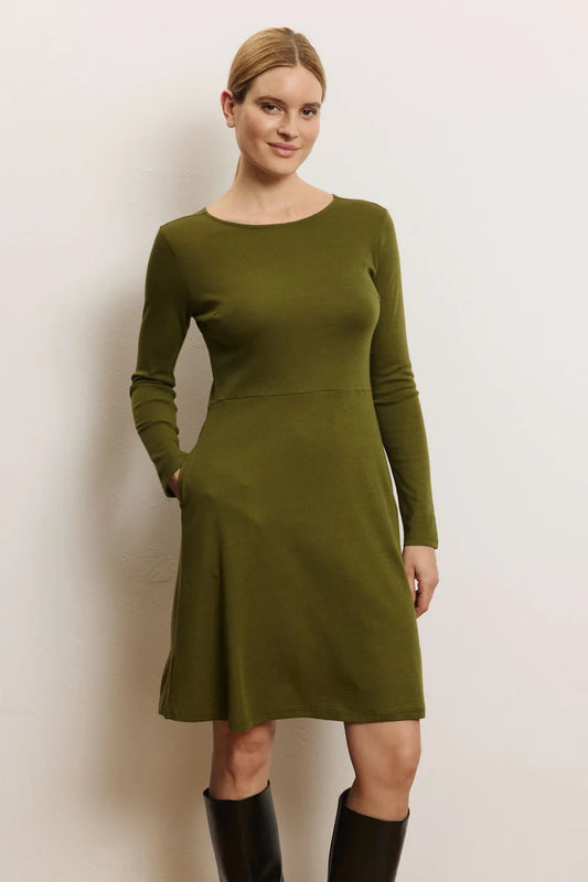 Wolle-Kleid in Olive von Tranquillo