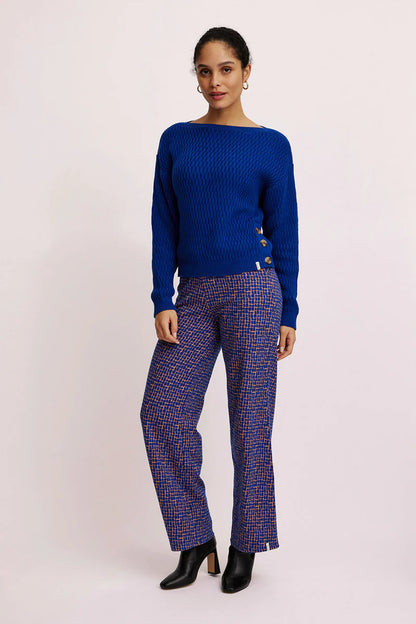 Jacquard-Pullover in Tintenblau von Tranquillo