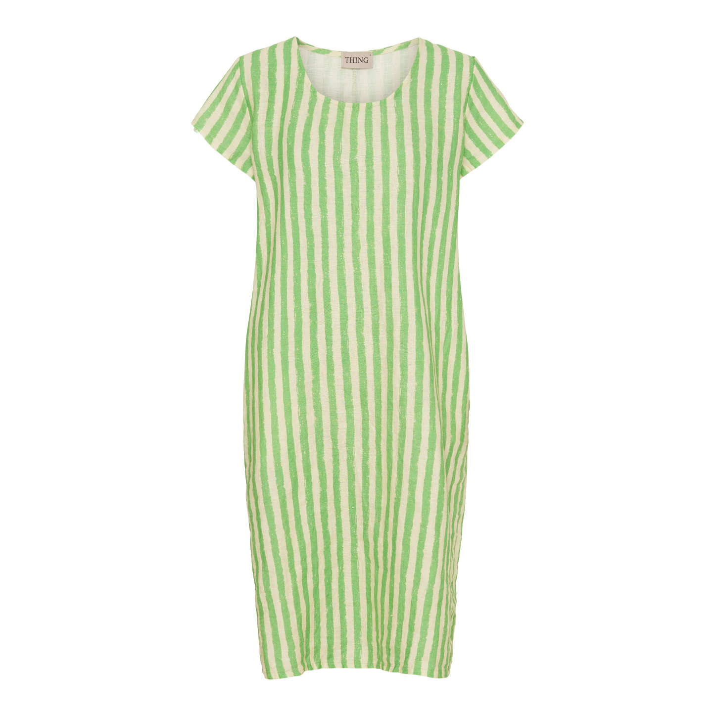 Leinen-Sommerkleid gestreift Apfel/Natur von Thing