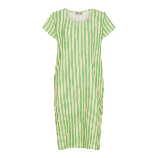 Leinen-Sommerkleid gestreift Apfel/Natur von Thing