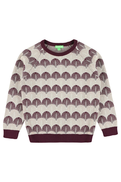 SALE: Pulli gestrickt mit Federmuster in Grape Wine/Rose Dust von Lily Balou